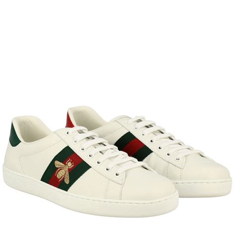 gucci mens white trainers|Gucci white sneakers price.